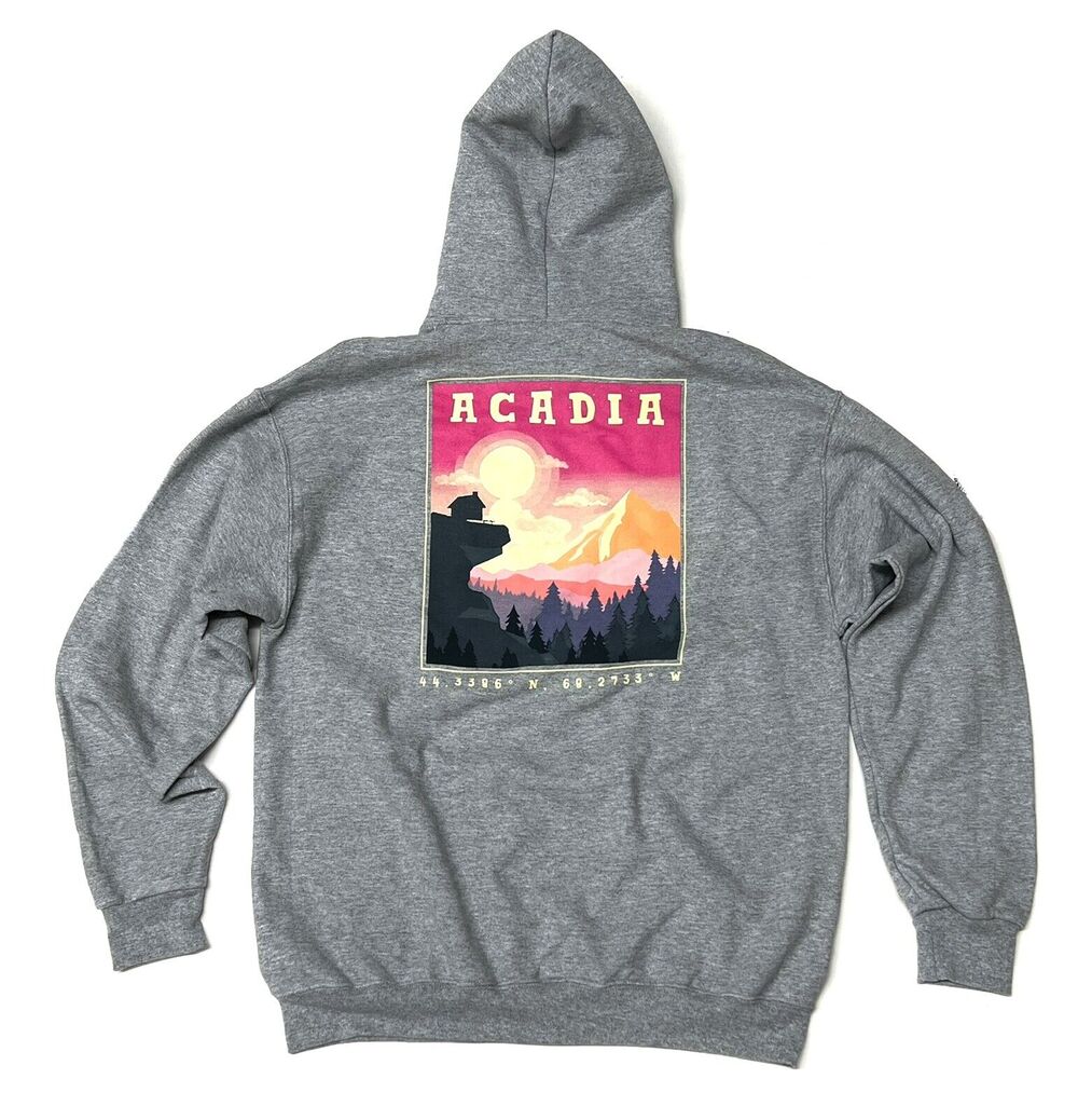 Acadia National Park Hoodie Size L 
BOWERY SUPPLY Latitude Longitude Unisex